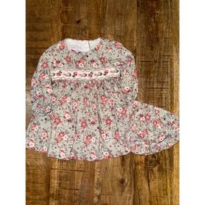 Iris & Ivy Baby Girls Sage Green Floral  Smocked Dress Set 12m